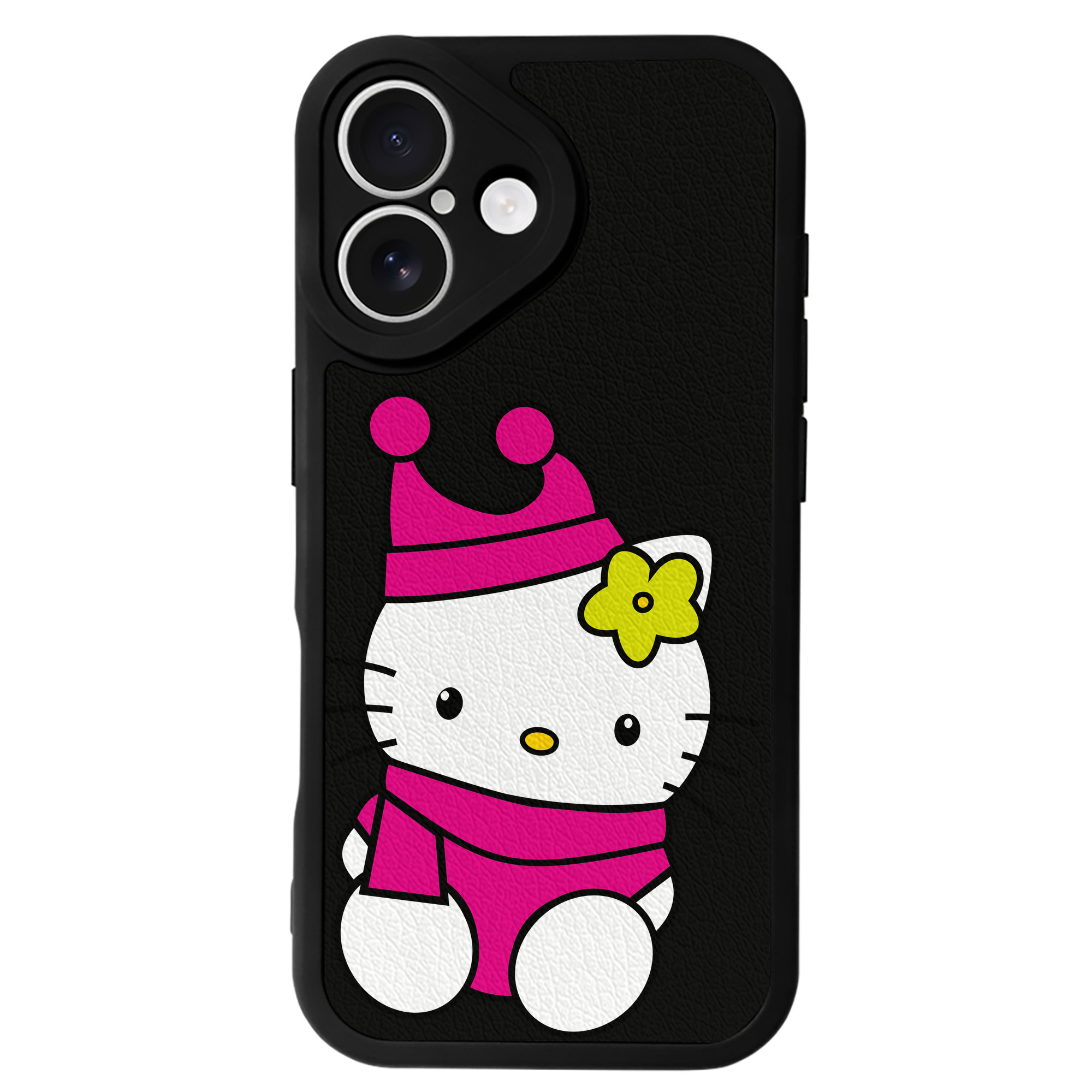（画像用） Hello Kitty ハローキティ 【iPhone 16シリーズ対応】シリコンスマホケース（レザー調） 材質：シリコン
